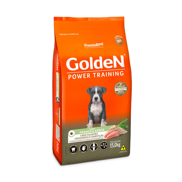 Ração Golden Power Training para Cães Filhotes Sabor Frango e Arroz - 15kg