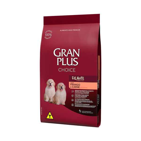 Ração GranPlus Choice para Cães Filhotes Sabor Frango e Carne 20kg