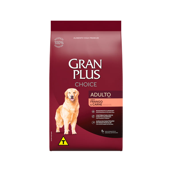 Ração GranPlus Choice Frango e Carne para Cães Adultos 20kg